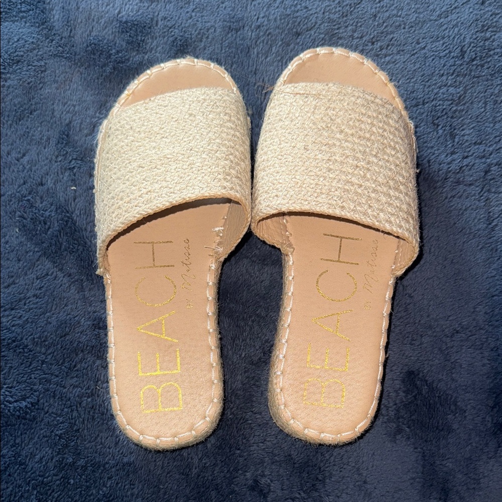 Beach by Matisse Women's Tan platform Slide Sandals size 8